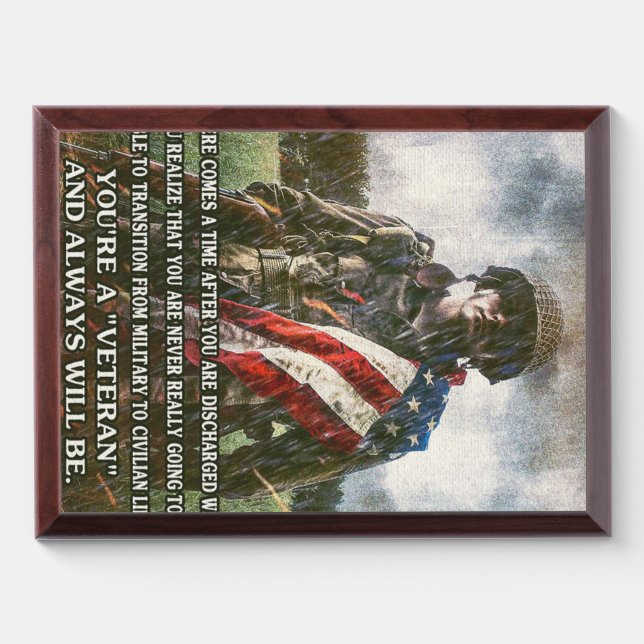 Always A Veteran Award Plaque (Horizontal)