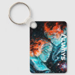 Always Across the Space Nebula Couple Keychain