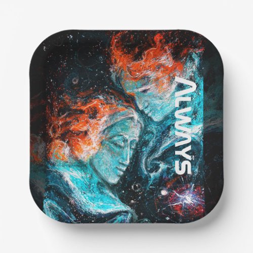 Always Across the Space Nebula Couple Paper Plates