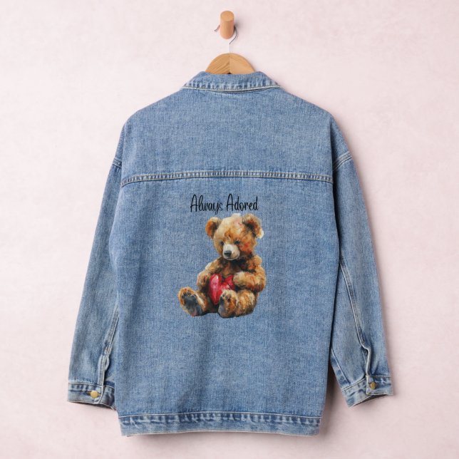 Always Adored Teddy Bear Women's Denim Jacket (Hangar)