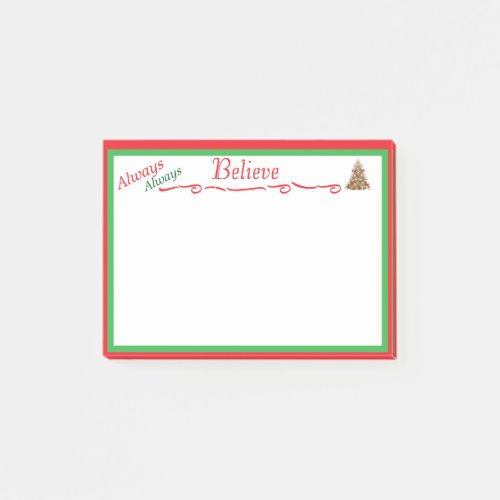 Always Always Believe Custom Printed Christmas 3m Post-it Notes
