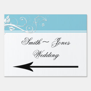Always an Forever Light Blue Weding Direction Sign