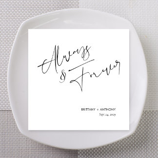 Always and Forever Ampersand Script Wedding Napkins