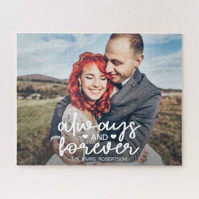 Always and forever couple custom photo jigsaw puzzle (Horizontal)