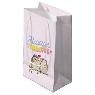 Always And Forever Cute Owls in Love Small Gift Bag