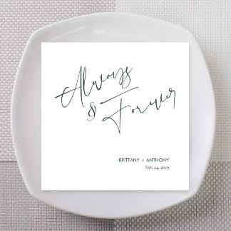 Always and Forever Forest Ampersand Script Wedding Napkins