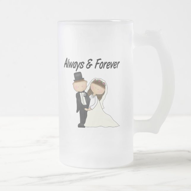 Always and Forever Frosted Glass Beer Mug (Right)