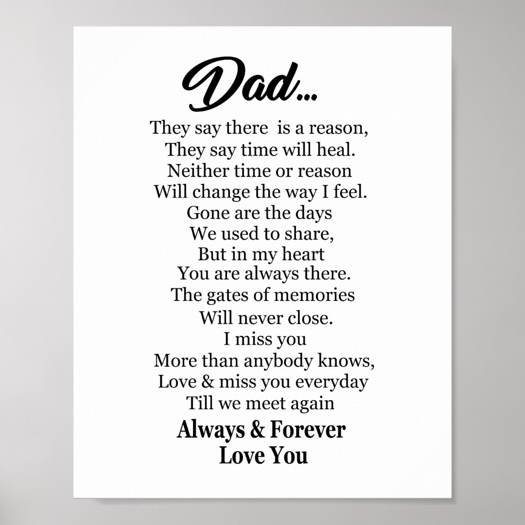 Always and Forever Love You Dad Poster | Zazzle