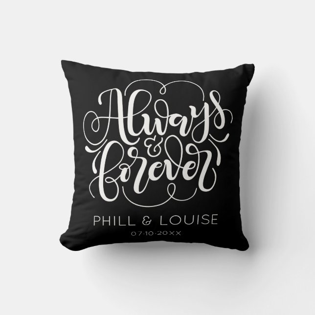 Always and forever - personalized & custom color throw pillow (Front)