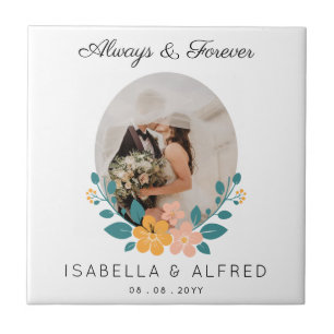 Always and Forever Personalized Wedding Ceramic Tile