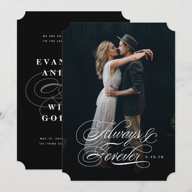 Always and Forever Photo Wedding Invitation (Front/Back)