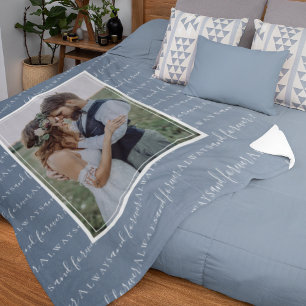 Always and Forever Photo Wedding Keepsake Fleece Blanket