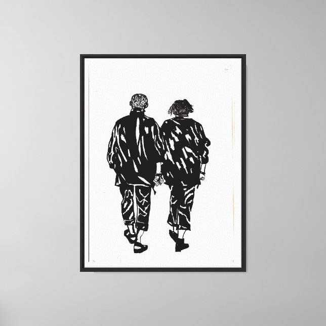Always and Forever – Romantic Hand-Drawn Art Canvas Print (Front)