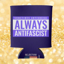 Always Antifascist Can Cooler – Blue Bold Design