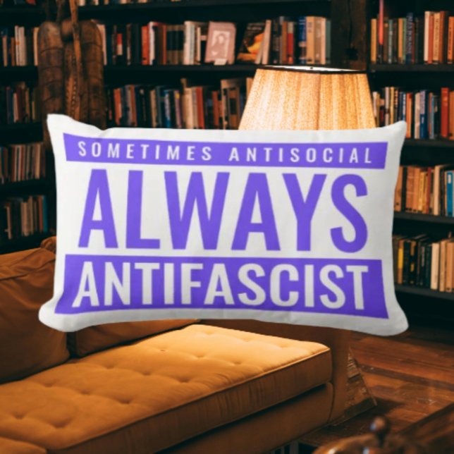Always Antifascist Throw Pillow – Bold Blue (Creator Uploaded)
