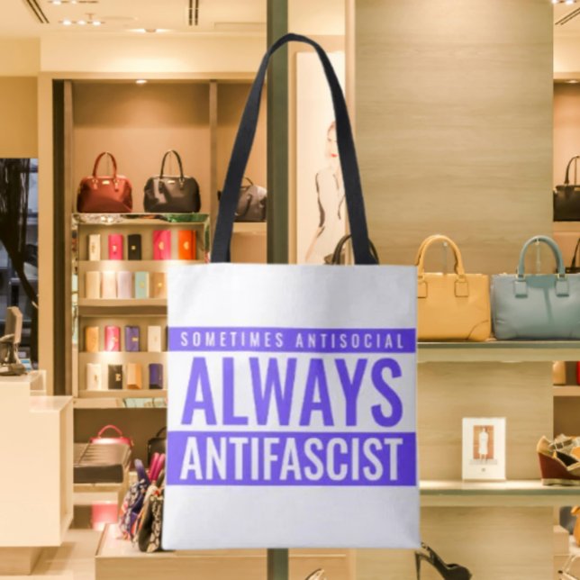 Always Antifascist Tote Bag – Blue Text Bold (Creator Uploaded)