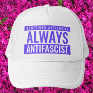 Always Antifascist Trucker Hat – Blue Minimalist