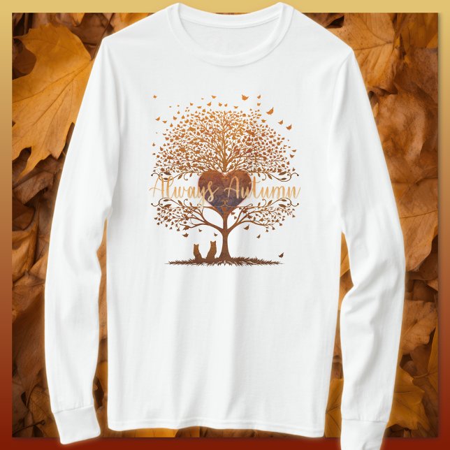 Always Autumn Heart Tree Adult T-Shirt (Creator Uploaded)