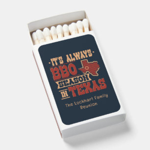 Always BBQ Season in Texas Family Reunion Custom Matchboxes