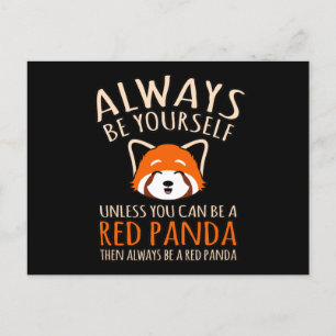 Always Be A Red Panda Cute Pet Animal Pandas Lover Announcement Postcard