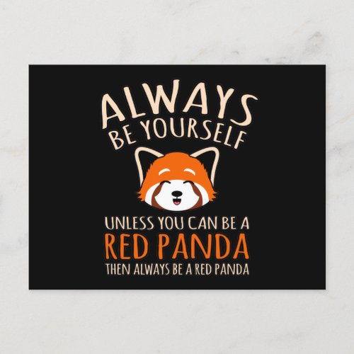Always Be A Red Panda Cute Pet Animal Pandas Lover Announcement Postcard