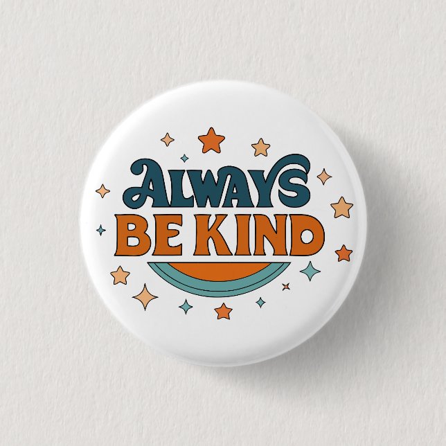 Always Be Kind Retro Tote Bag Button (Front)