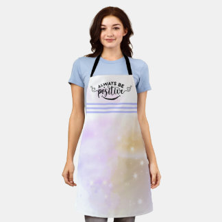Always Be Positive Purple Yellow Apron