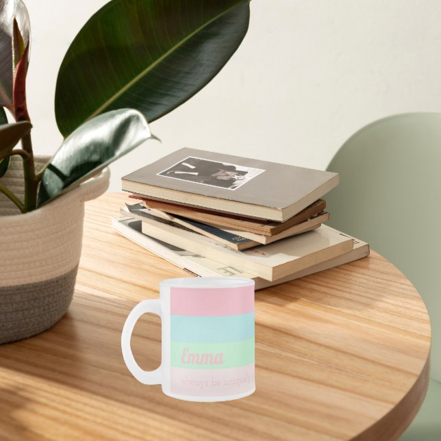 Always Be Uniquely You Inspirational Motivational  Frosted Glass Coffee Mug (Creator Uploaded)