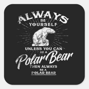 Polar Bear Funny Science Bear Pun Classic Round Sticker, Zazzle