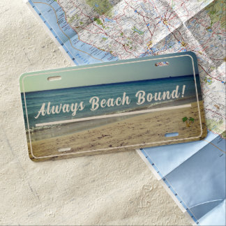 Always Beach Bound! Palm Tree License Plate