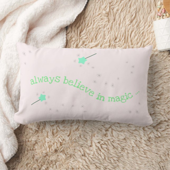 Always believe in magic - Magic Fairy Wand Nursery Lumbar Pillow (Blanket)