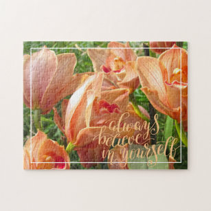 Always Believe in Yourself Orchid Photograph Jigsaw Puzzle