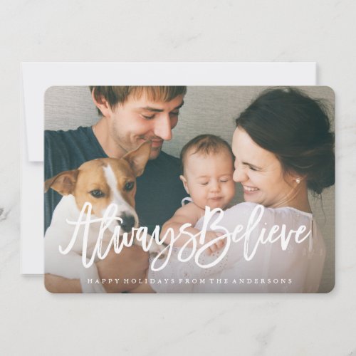 Always Believe Modern Holiday Photo Card