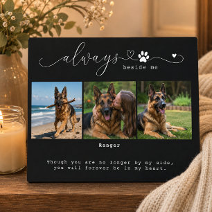 Always Beside Me Black Pet Memorial Three Photo Plaque
