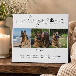 Always Beside Me White Pet Memorial Three Photo Plaque