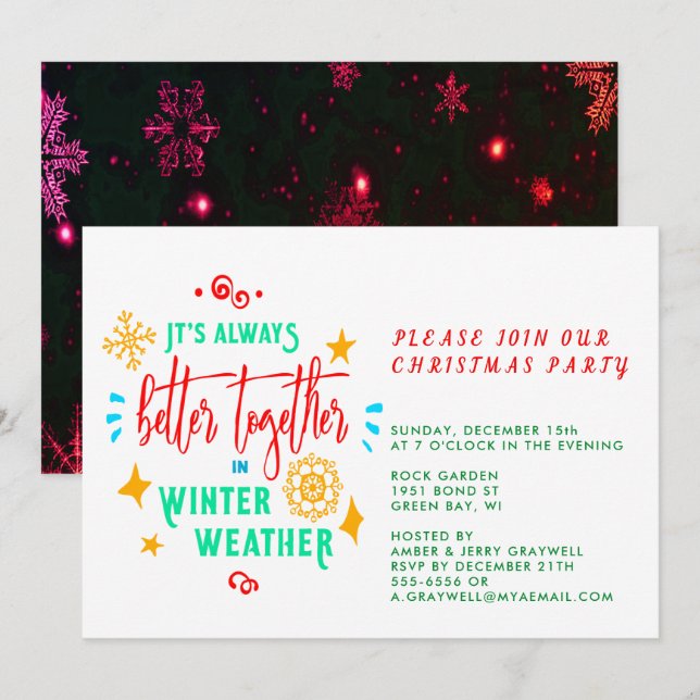 Always Better Together in Winter Weather Xmas, ZPR Invitation (Front/Back)