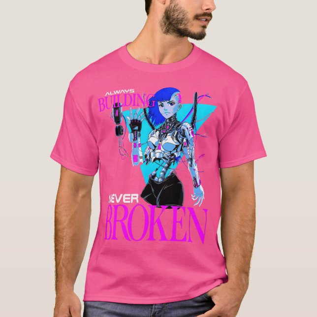 Always Building Never Broken Workout Bodybuilding  T-Shirt (Front)