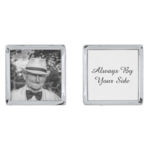 Always By Your Side Custom Memorial Photo Groom Cufflinks