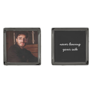 Always By Your Side Memorial Photo Script Cufflinks