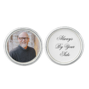 Always by Your Side Photo Memorial Wedding Groom Cufflinks