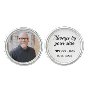 Always by Your Side Wedding Memorial Photo Cufflinks