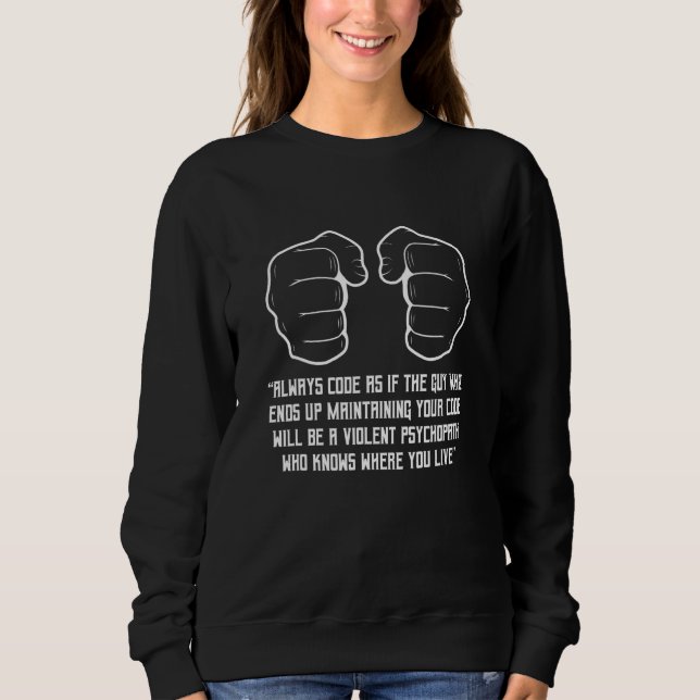 Always Code As If The Guy Programming Coder Comput Sweatshirt (Front)
