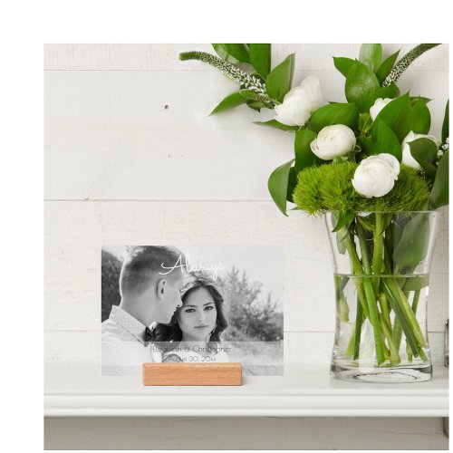 Always Color to Black and White Wedding Day Photo Holder