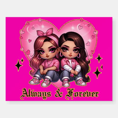 Always  Forever Best friends girls gift Foam Board