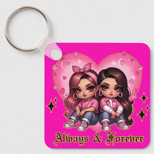 Always  Forever Best friends girls gift Keychain