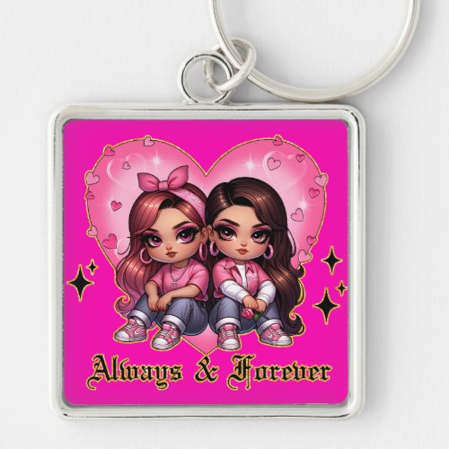 Always  Forever Best friends girls gift Keychain