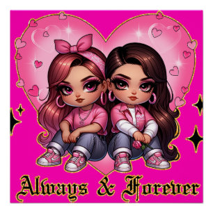 Always & Forever Best friends girls gift Poster