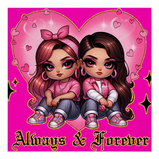 Always & Forever Best friends girls gift Poster (Front)