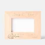 Always & Forever Elegant Rose Small Wedding Engraved Frames<br><div class="desc">Create a lasting memory of your special day with this beautiful etched picture frame. Features fancy script lettering spelling out "Always & Forever" with a single long-stemmed rose, your wedding date, and the names of the couple below. Simple, elegant, and glam, this picture frame is a great gift for the...</div>