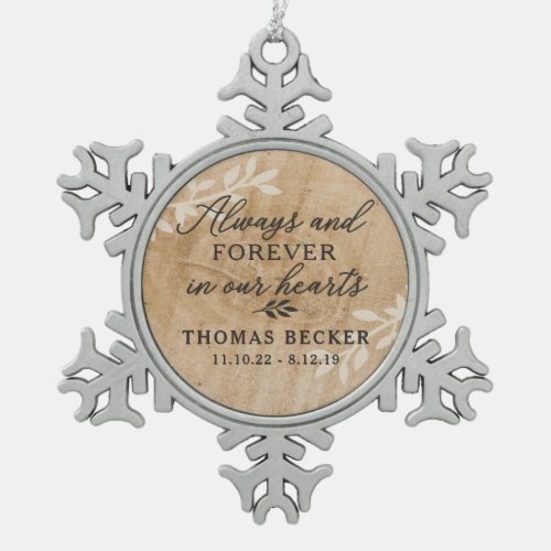 Always  Forever Memorial Snowflake Photo Ornament